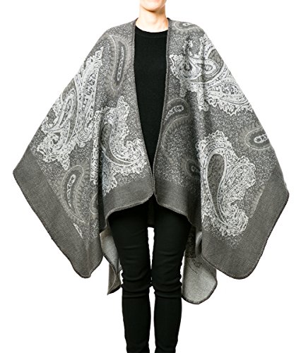 Nishaer women wool alpaca feeling open front blanket cape poncho …