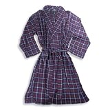 State O Maine - Mens Big And Tall Flannel Plaid Robe, Burgundy, Navy