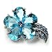Tiny Light Blue CZ Flower Pin Brooch
