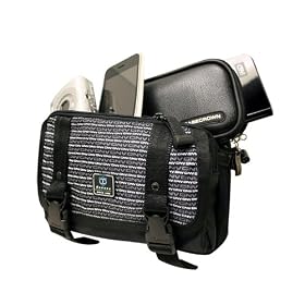 All-in-One Messenger/Fanny Pack Camcorder Bag with Multi Pockets for Samsung SC-L530 Hi8 Camcorder