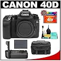 Canon EOS 40D 10.1-Megapixel Digital SLR Camera Body with Canon BG-E2N Battery Grip + 4GB CF Memory Card + Spare BP-511 Battery + Case + Cleaning Kit