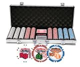 New 500 Welcome to Las Vegas Poker Chip Set with 6 Dealer Buttons & 2 Decks of Cards