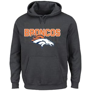 NFL Denver Broncos Men's 1st and Goal VI Fleece, Charcoal, Large