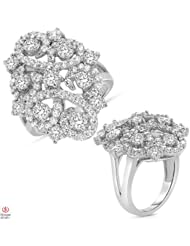 Amazing2 1/2CTTW Diamond Cluster Fashion Ring 14K White Gold