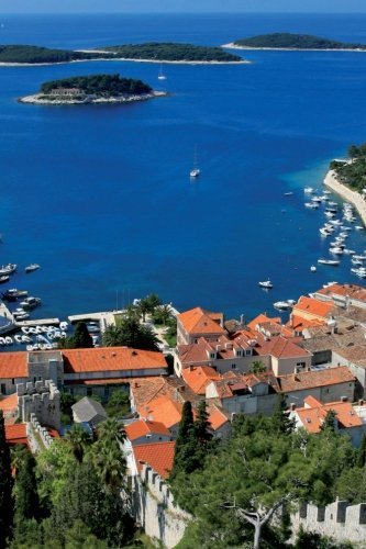 Arial View of Marina on the Island of Hvar, Croatia: Blank 150 page lined journal for your thoughts, ideas, and inspiration