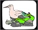 Decorated Mouse Pad with grass, bird, rock, nesting, fowl, seagull, flowers