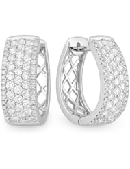 Natural 1.6ct White-Diamond Earring Set In 14K White-Gold Hidden-Snap-Posts