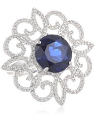 CZ by Kenneth Jay Lane "Trend" 10cttw Round Cubic-Zirconia Pave Lace Adjustable Ring