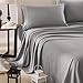 Honeymoon 1800 Brushed Microfiber Embroidered Bed Sheet Set, Ultra Soft, Full - Gray