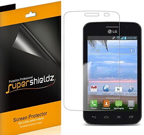 [6-Pack] SUPERSHIELDZ- High Definition Clear Screen Protector For LG Optimus Dynamic II L39C (Tracfone) + Lifetime Replacements Warranty [6-PACK] - Retail Packaging