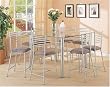 Silver and Glass Counter 9 Piece Dining Set By Coaster Furniture
