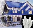 Set of 70 Pure White LED Wide Angle Icicle Christmas Lights - White Wire