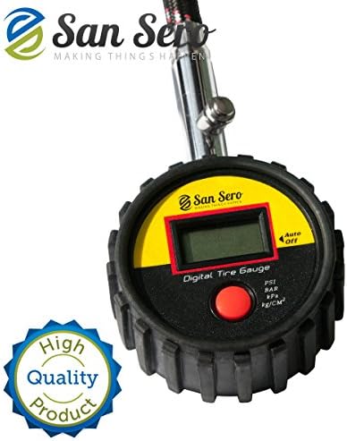 BEST Digital Tire Gauge: with 5 Star Rating & Lifetime Guarantee - Rated 150 PSI - in Rubber Protective Case : 4 X Digital Settings for PSI, BAR, kPa, kg/CM² - Bonus Microfibre Cloth with each order for a Limited Time - Ships today with Amazon.com