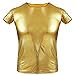 iEFiEL Mens Halloween Glossy Costume Metallic Disco Clubwear T-shirt