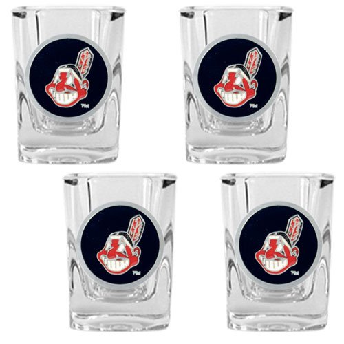 Cleveland Indians MLB 4pc Square Shot Glass Set