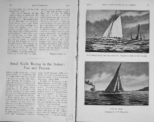 1911 Yacht Racing Sport Solent Sailing Baily'S 