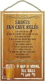 New Orleans Saints Fan Cave Rules Wood Sign