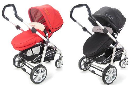 Stroll-Air Zoom 4 Wheel Baby Stroller w/ Bassinet Color Black