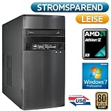 USB3.0| Windows7 Professional 64Bit, STROM SPAR Office / Multimedia COMPUTER Eco-Tec PC 80PLUS, BeQuiet 300W Netzteil mit 80Plus Bronze, Triple-Core! AMD Athlon2 X3 460 (3x3.4GHz), 500GB SATA III, 8GB DDR3, MSI 760GM-P23 AM3+ Mainboard, AMD Grafik HD3000 mit DVI, DVD-Brenner, CardReader, 5.1 Sound, GigabitLANvon "gecCOM"