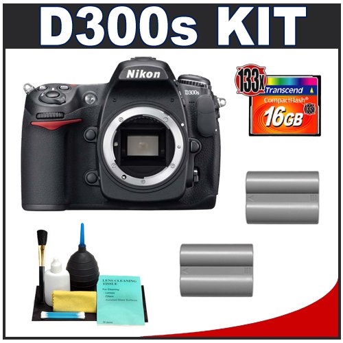 Nikon D300s Digital SLR Camera + 16GB Card + (2x) EN-EL3e Battery Packs + Cameta Bonus Accessory Kit