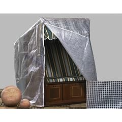 Brema 150.687 Strandkorbschutzh�lle 128 x 105 x 140/165 cm aus transparenter Gitternetzfolie
