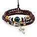 November's Chopin (TM) Christian Religious Inspirational Metal Cross Pendant Wood Bead Wrap Bracelet