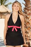 Beach Belle® Sassy Plus Size Tie Front Halter Skirtini - Plus Size Swimsuit Plus Size Swimsuits