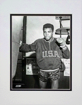 Muhammad Ali Punching The Bag #4 Double Matted 8 X 10 Photograph (Unframed)