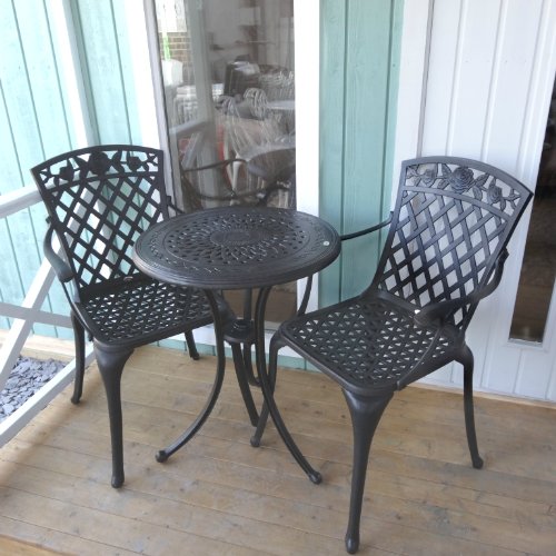 Ella Bistro Table and 2 Rose Chairs Set top Garden Furniture product Ella Bistro Table and 2 Rose Chairs Set picture