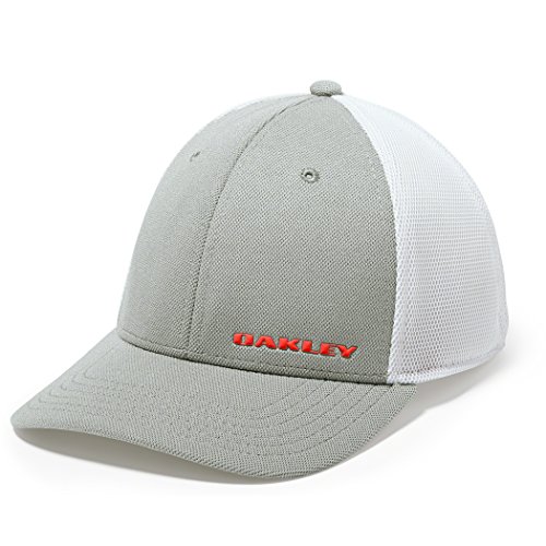 Oakley Men's Silicon Bark Trucker 4.0 Hat, Stone Gray, Small/Medium