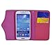 NEEWER Faux Leather Wallet Flip Case Cover Card Holder W/Zipper for Samsung Galaxy S4 I9500 (Black and Plum)