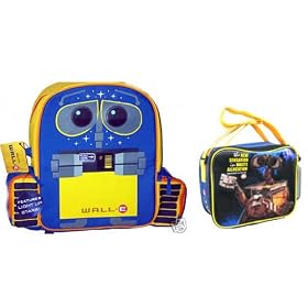 Disney Pixar Wall-e Backpack + Wall-e Soft Lunchbox with Bonus Water Bottle by 