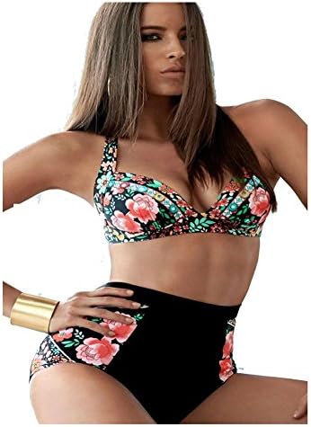 XinYongHe Women Floral Swimming Bikinis Two-Piece Suits 1176 (2XL, As photo show)