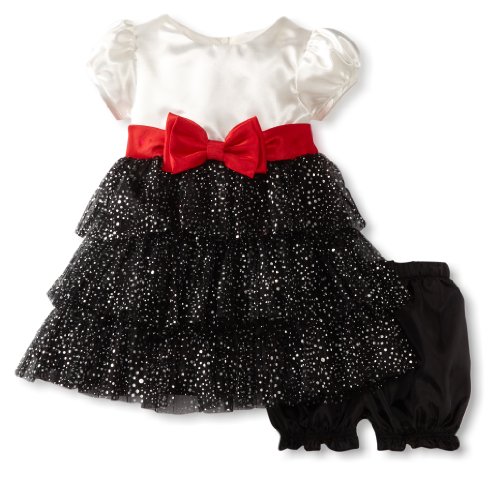 Children's Apparel Network Babygirls Infant Ruffle Shimmer Woven Dress, Black, 24 Months Picture