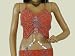 ORANGE CHOLI HIP SCARF COIN BELLY DANCE BRA COSTUME M