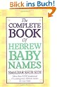 The Complete Book of Hebrew Baby Names