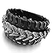 Men's Alloy Genuine Leather Bracelet Bangle Cuff Black Dragon Vintage