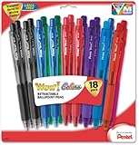 Pentel WOW! Ballpoint Pens, Medium Tip, Assorted Ink Colors, 18-Pack (BK440BP18M)