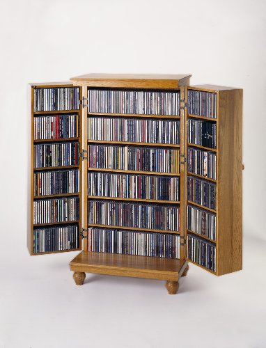 Louvered Mission Style Multimedia Cabinet Oak On Sale