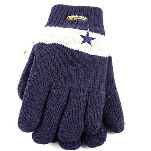 Dallas Cowboys Thinsulate Lined Acrylic Gloves (2-Tone White Stripe)