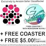 Set of 30 - Black / Hot Pink Circles Polka Dots Vinyl Wall Graphic Decals Stickers + Bonus Free Monogram Coaster + Free $5.00 Gift Certificate