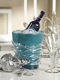 Blue Glass Wine Cooler Mouth Blown Unique Design