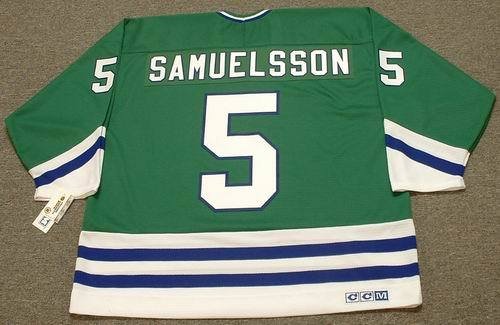 ULF SAMUELSSON Hartford Whalers 1989 CCM Throwback Away NHL Hockey Jersey, MEDIUM