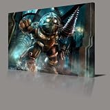 BIOSHOCK: Big Daddy & Little Sister XL Gallery Framed Canvas Art Ready To Hang NEW