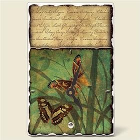 Tile Desk clock~ Butterfly ~Artworks Home Accents~ desk clocks~ code 010