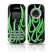 Green Neon Flames Design Protective Skin Decal Sticker for LG enV VX9900 Cell Phone
