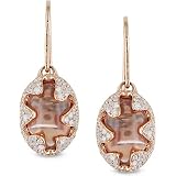 18k Pink Gold Rose Quartz and .80ct TDW Earrings