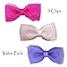 TruStay Clip - Organza baby hair bows - Best No Slip Barrette for Fine Hair (Pack 6: hot pink/pink/purple)