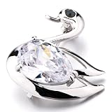 Pugster Cute Swarovski Crystal Goose Brooches And Pins