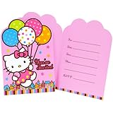 Amscan Hello Kitty Balloon Dreams Die-Cut Invitations, 8-Count